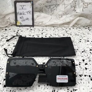 True Religion Black Geometric Sunglasses